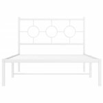 vidaXL Cadre de lit métal sans matelas et tête de lit blanc 107x203 cm