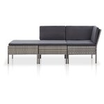 Salon de jardin meuble d'extérieur ensemble de mobilier 3 pièces avec coussins résine tressée gris 02_0015994