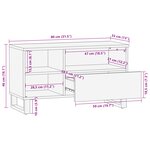 vidaXL Armoire de rangement pour médias Marron 80 x 33.5 x 46 cm