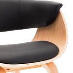vidaXL Chaises à manger lot de 2 noir bois courbé et similicuir