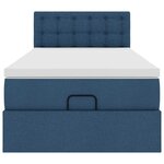 vidaXL Lit ottoman avec matelas bleu 90x200 cm tissu
