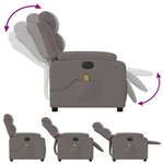 vidaXL Fauteuil de massage inclinable électrique Taupe Tissu