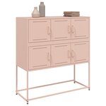 vidaXL Buffet rose 100 5x39x107 cm acier
