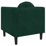 vidaXL Fauteuil avec coussin vert foncé velours