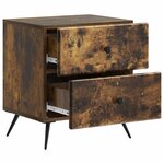 vidaXL Cabinet de chevet avec tiroir Chêne fumé 43 x 34 5 x 47 5 cm