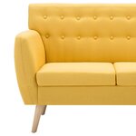 vidaXL Canapé à 3 places revêtement en tissu 172x70x82 cm jaune