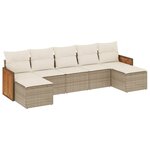 vidaXL Salon de jardin avec coussins 7 Pièces beige résine tressée