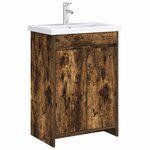 vidaXL Meuble sous lavabo de salle de bain Chêne fumé