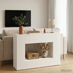 vidaXL Table console Blanc Brillant 101 x 29 x 74 cm Bois d’ingénierie