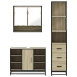 vidaXL Ensemble de meubles de salle de bain 3 Pièces chêne sonoma