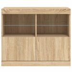 vidaXL Buffet avec lumières LED chêne sonoma 81x37x67 cm