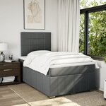 vidaXL Sommier à lattes de lit avec matelas Gris foncé 120x200cm Tissu