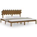 vidaXL Cadre de lit sans matelas marron miel 200x200 cm bois massif