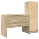 vidaXL Bureau avec rangement 2 Pièces Chêne Sonoma 100 x 50 x 76 cm
