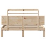 vidaXL Cadre de lit avec tête de lit 135x190 cm bois de pin massif
