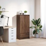 vidaXL Armoire tiroir chêne marron 55 5x34x119 5 cm bois d'ingénierie