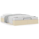 vidaXL Cadre de lit ottoman sans matelas crème 140x190 cm tissu