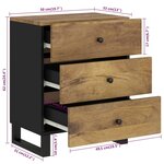 vidaXL Table de chevet 50x33x62 cm Bois de manguier et d'ingénierie