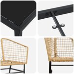 vidaXL Ensemble de Salle à Manger de Jardin 9 Pièces Marron Poly Rattan
