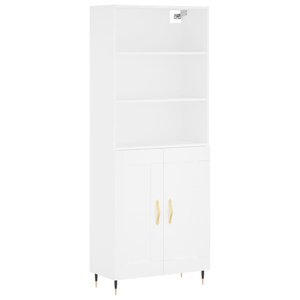 vidaXL Buffet haut Blanc 69 5x34x180 cm Bois d'ingénierie