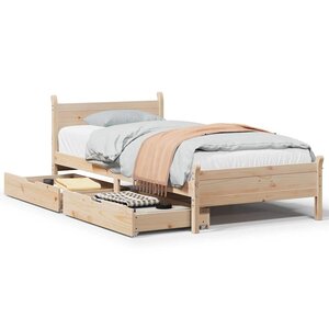 vidaXL Cadre de lit sans matelas 75x190 cm bois de pin massif