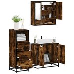 vidaXL Ensemble de meubles de salle de bain 3 Pièces Chêne fumé