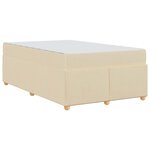 vidaXL Cadre de lit avec matelas Crème 120 x 190 cm tissu