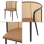 Lot de 2 chaises de salle à manger salon design moderne cuisine 75 x 52 x 49 cm marron noir 03_0009611