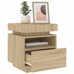 vidaXL Armoire de chevet avec lumières LED chêne sonoma 40x39x48 5 cm