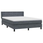 vidaXL Sommier à lattes de lit et matelas gris foncé 160x220cm velours