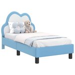 vidaXL Cadre de lit pour tout-petit avec tête de lit Bleu 70 x 140 cm