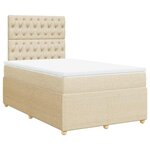 vidaXL Sommier à lattes de lit avec matelas Crème 120x200 cm Tissu