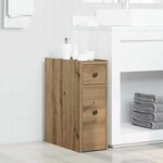 vidaXL Armoire de salle de bain étroite avec roulettes chêne artisanal