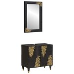 vidaXL Ensemble de Meubles de Salle de Bain Montage mural 2 Pièces Noir