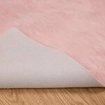 vidaXL Tapis en Peau de Mouton Synthétique Rose 140 x 200 cm Polyester