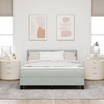 Lit coffre vidaXL avec matelas gris clair 140x200 cm en velours