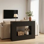 vidaXL Table console Rayé Noir 101 x 29 x 74 cm Bois d’ingénierie