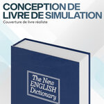 ACROPAQ Coffre Fort Discret a clé Livre- Coffre-fort a clé 155 x 245 x 55 mm simulé en livre- Sécurisez vos objets- Bleu