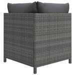vidaXL Salon de jardin 10 Pièces avec coussins Résine tressée Gris