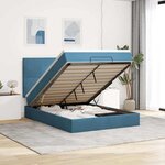 vidaXL Cadre de lit ottoman avec matelas bleu foncé 140x190 cm velours