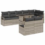 vidaXL Ensemble de canapé de jardin 9 Pièces Gris clair 100 x 55 x 73 cm