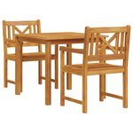 vidaXL Ensemble de salle à manger pour jardin 3 Pièces Marron