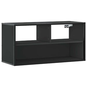 vidaXL Meuble TV noir 80x31x39 5 cm bois d'ingénierie et métal