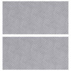 vidaXL Nez de marche Rectangulaire 2 Pièces Argenté 50 x 25 cm Aluminium