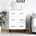 vidaXL Buffet Blanc brillant 69 5x34x90 cm Bois d'ingénierie