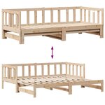 vidaXL Lit de jour avec gigogne et tiroirs sans matelas 90x200 cm