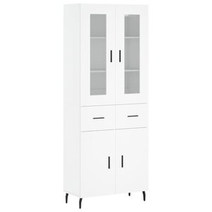 vidaXL Buffet haut Blanc 69 5x34x180 cm Bois d'ingénierie