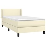 vidaXL Sommier à lattes de lit avec matelas Crème 90x200 cm Similicuir