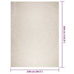 vidaXL Tapis ZIZUR crème 240x340 cm aspect de jute intérieur extérieur