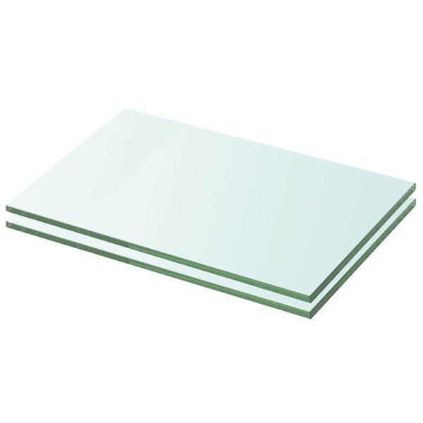 vidaXL Panneaux d'étagère 2 Pièces Verre Transparent 20 x 25 cm